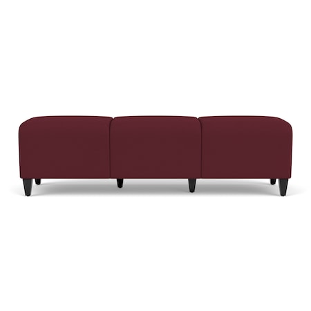Lesro Siena Lounge Reception 3 Seat Bench, Black, OH Wine Upholstery SN3001